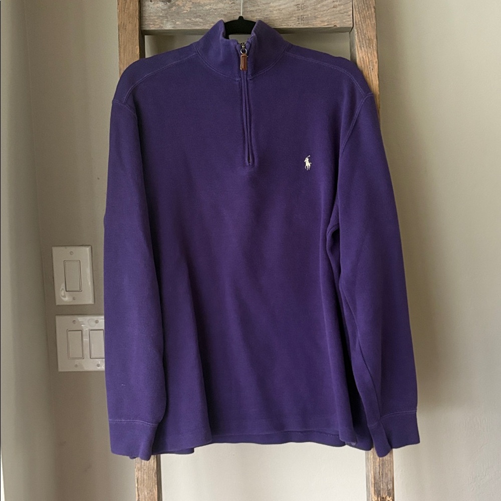 Purple 100% Cotton Polo Ralph Lauren Quarter Zip Medium